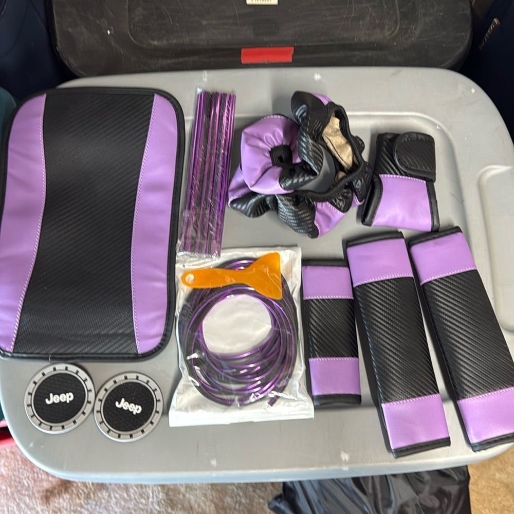 Jeep Purple And Black Interior Accessories 10 Piece